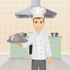illustration of chef man