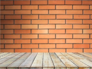 Wood table and stone background