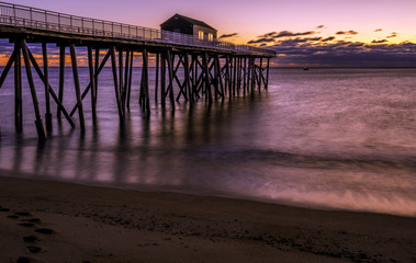Obraz premium Lovely twilight view of the sea at Belmar Beach, New Jersey 