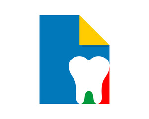 dental tooth paper sheet image vector icon