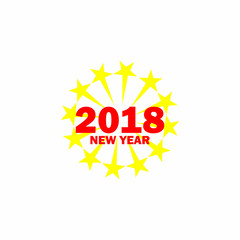 Happy New Year 2018 Logo Vector
