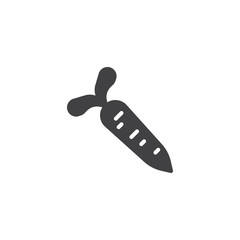 Carrot vegetable icon vector, filled flat sign, solid pictogram isolated on white. Vegetarian food symbol, logo illustration.