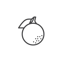 Orange fruit line icon, outline vector sign, linear style pictogram isolated on white. Juicy tropical food symbol, logo illustration. Editable stroke