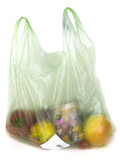 Plastic bag with fruits and vegetables