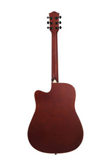 Naklejka premium Acoustic cutaway guitar isolated over white background 