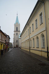 Stare miasto w Oświęcimiu zimą/The old town in Oswiecim in winter, Lesser Poland, Poland  - obrazy, fototapety, plakaty