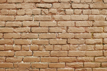 Old red brick wall background texture
