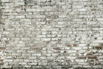 Old red painted brick wall background texture