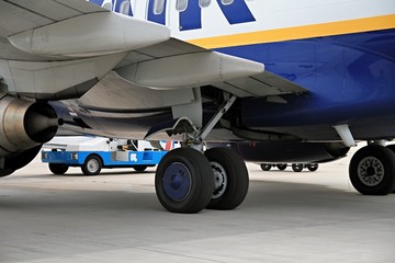 airplanes wheels on the tarmac