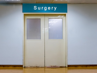 Doors to surgery room at hospital
