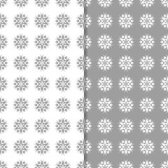 White and gray floral backgrounds. Set of seamless patterns