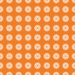 White floral seamless pattern on orange background
