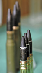 Naklejka premium Machine firearm gun ammunition produced in armament factories in Poland