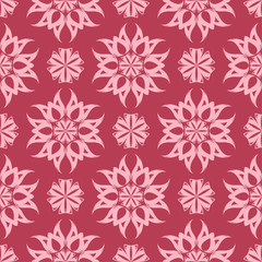 Cherry pink floral seamless pattern