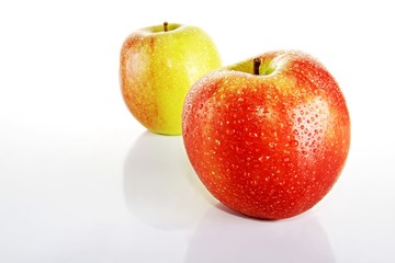 apple sitting on a table
