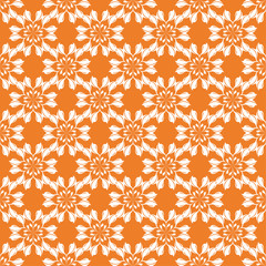Orange bright floral seamless pattern