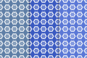 Set of floral ornaments. Vertical blue seamless patterns