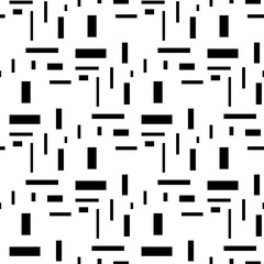 White and black geometric ornament. Seamless pattern