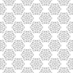 Gray floral ornamental design on white. Seamless backround