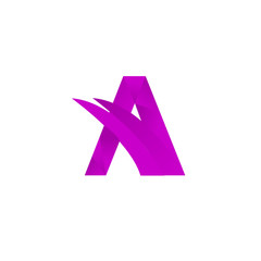 A Letter logo Purple 3D