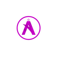 A Letter logo Purple 3D