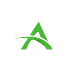 Obraz premium A Letter logo Green 3D