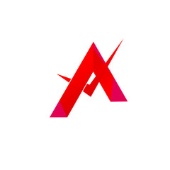 A Letter logo  Red