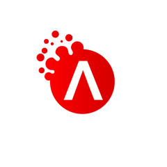 A Letter Logo Vector Red Bubble