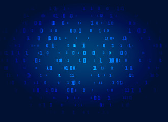 digital blue technology background with binary numbers
