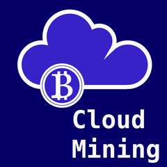 blie bitcoin cloud icon vector design