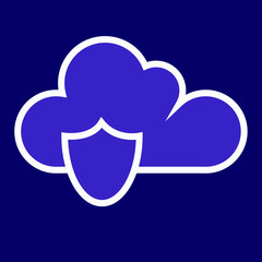blue cloud security icon vector design