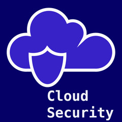 blue cloud security icon vector design