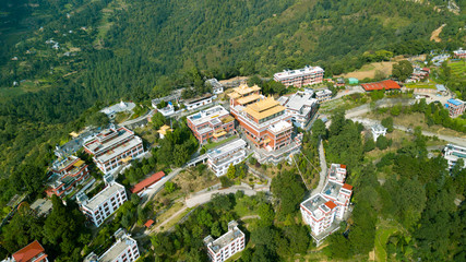 Sunrise above peak in the Himalaya range, Nepal