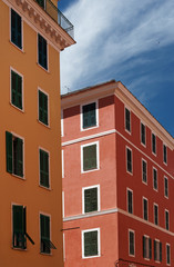 Fototapeta premium colored buildings in Bastia city
