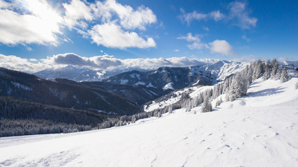 Austrian Alps in Salzburger Land in Winter 