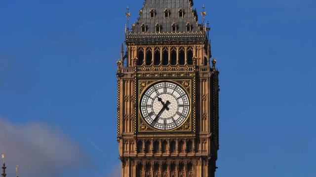 extreme close up of the clock face on big ben in london, england