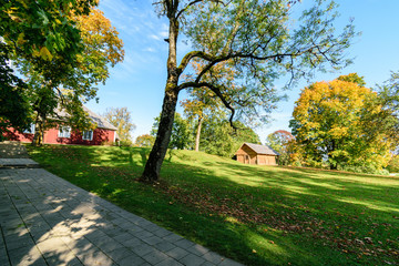 scenic and beautiful tourism trail in the park of Turaida