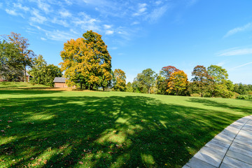 scenic and beautiful tourism trail in the park of Turaida