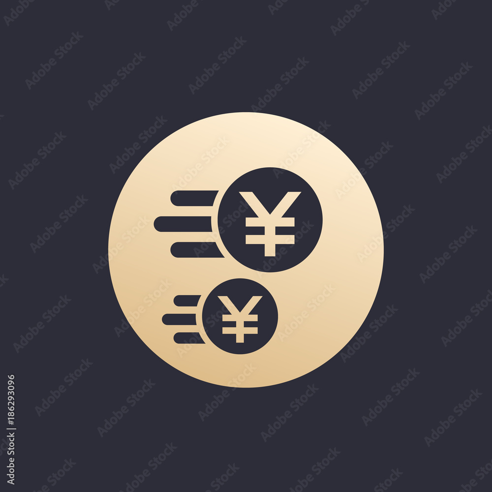 Poster chinese yuan payments, money transfer vector icon