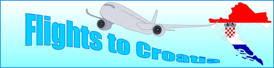 Banner with the inscription Flights to Croatia