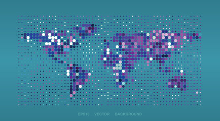  Dotted Map Design - Colorful World Map