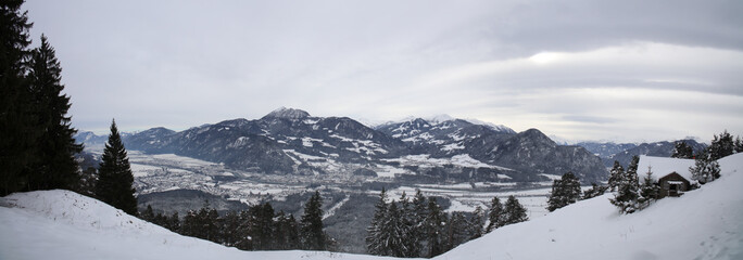 Fototapeta na wymiar Winterpanorama Postalm, Kramsach, Tirol