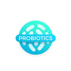 probiotics bacteria vector badge
