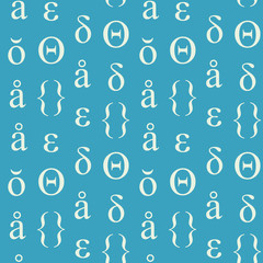 Abstract typographic symbols seamless pattern. For print, fashion design, wrapping, wallpaper