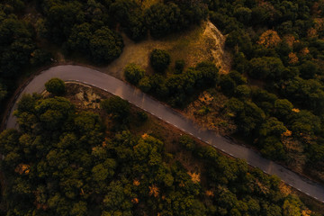 Aerial view of the mountain road