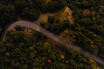 Aerial view of the mountain road