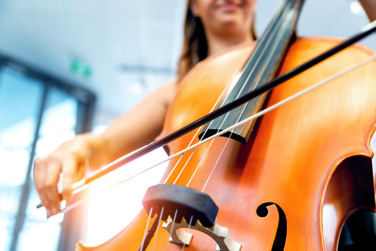 Woman playing cello