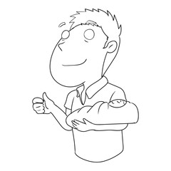 vector illustration father and baby line art