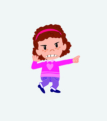 White girl with sweater screams very angry.