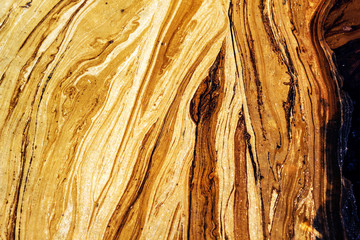 Texture of crude oil spill, pools of crude oil floating on the surface of Saronic Gulf waters in...